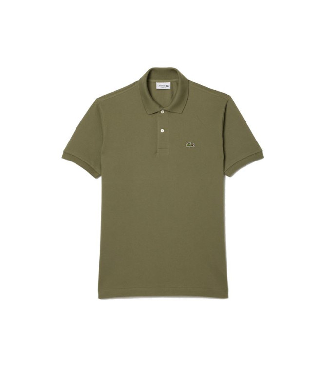Polo Lacoste Chemise Col Bord-Cotes Verde
