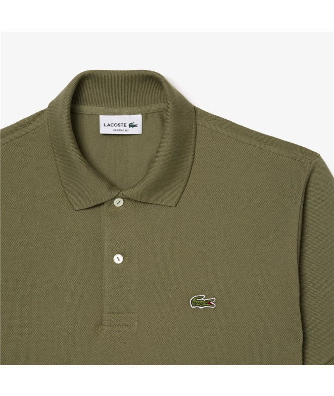 Polo Lacoste Chemise Col Bord-Cotes Verde