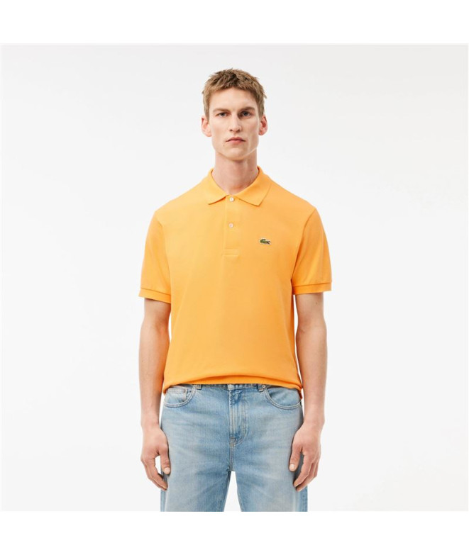 Polo Lacoste Chemise Col Bord-Cotes Orange