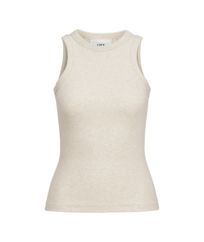 T-shirt Jack and Jones forest Str Sl Rib Oatmeal Femme