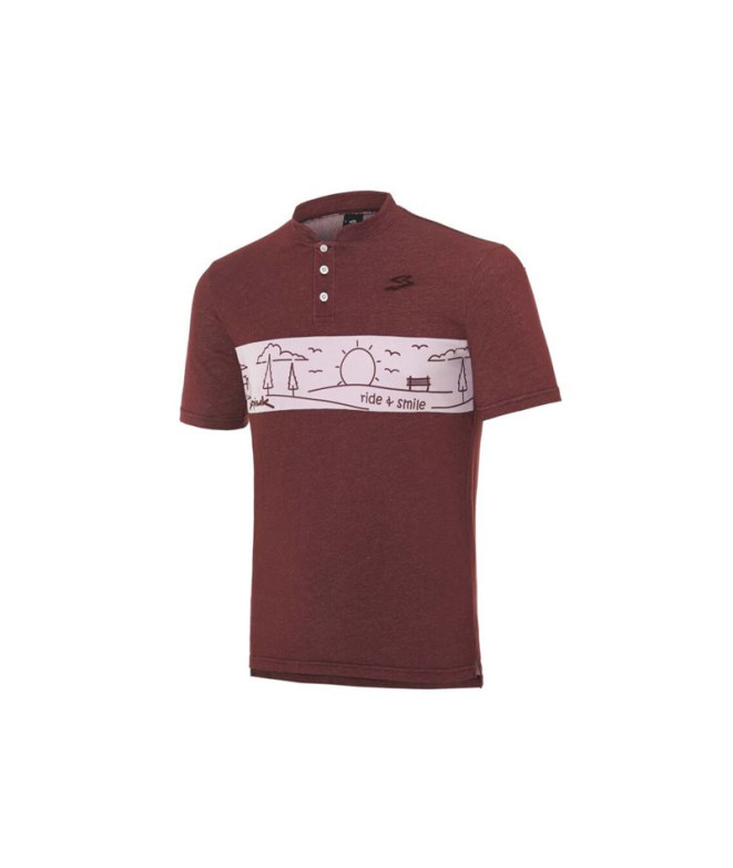 Polo de ciclismo Spiuk MC Town Hombre Burdeos