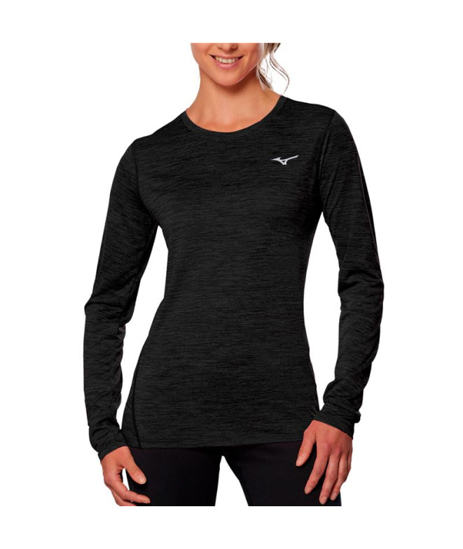 Camiseta Fitness Mizuno do núcleo Impulse Preto Mulher