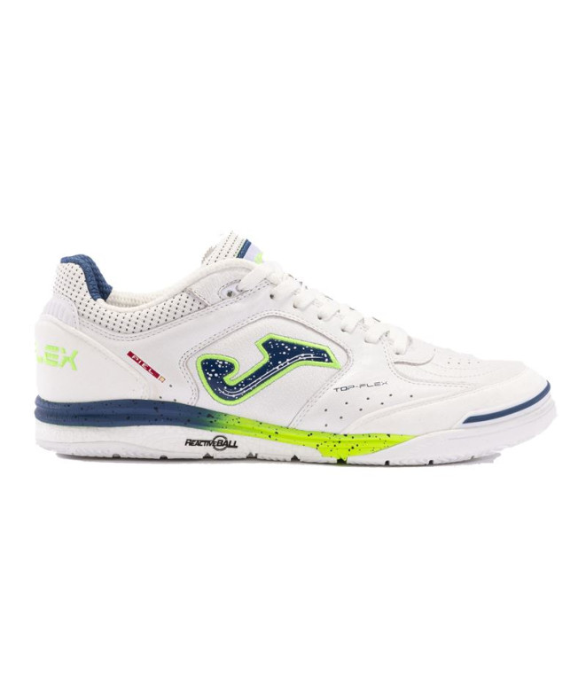 Zapatillas de Fútbol sala Joma Top Flex Rebound 2402 Blanco Azul Indoor