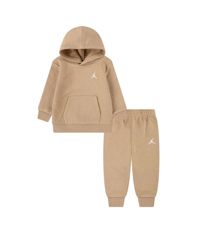 Fato de treino Nike Set Infantil Jordan Brooklyn Fleece Po Bege