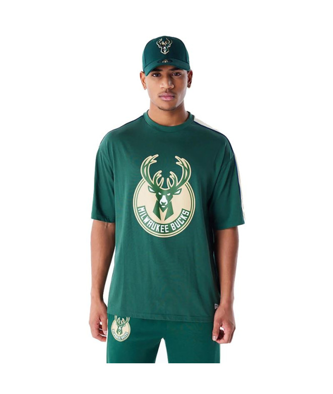 Camiseta New Era NBA PANEL OS Milwaukee Bucks Verde Hombre