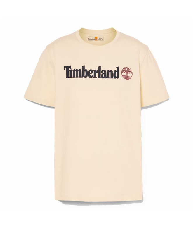 Camiseta Timberland Homem Kennebec River Linear Logo Short Sleeve Broken Branco