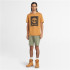 Camiseta Timberland Homem Manga curta com logótipo Stack em trigo Laranja