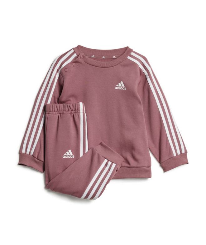 Conjunto adidas Set Infantil Jogger Essentials com 3 riscas cor-de-rosa