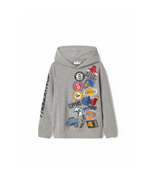 Moletom Infantil nomear NBA Cinzento