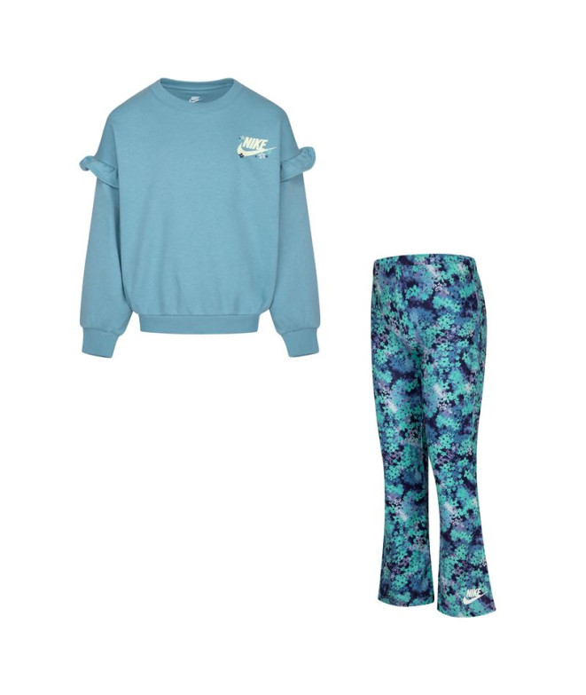 Conjunto Nike Fresh Cut Dolman Ruffle Set Niña Azul