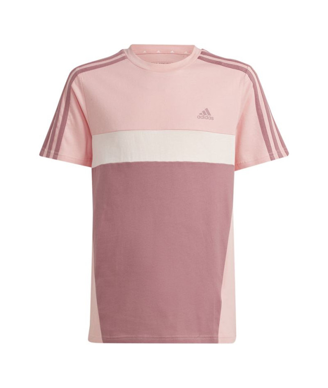 Camiseta adidas Tiberio 3 Bandas Colorblock Infantil Rosa