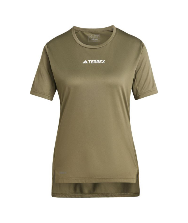 Camiseta Montanha adidas Mulher de Terrex Multi Verde azeitona