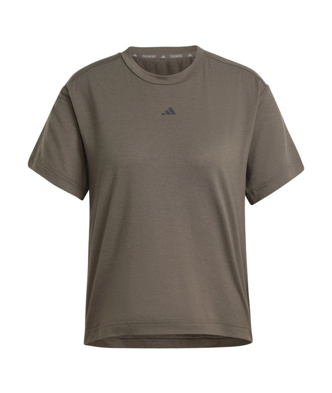 T-shirt Fitness adidas Femme by Power Back Cutout 3 Band Olive Green