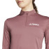 Camiseta Montanha adidas Mulher by Terrex Multi Half Zip Longsleeve Garnet