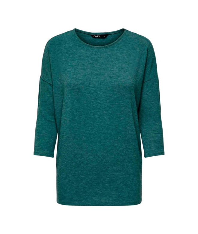 Camiseta Only glamour 3/4 Deep Teal Mulher