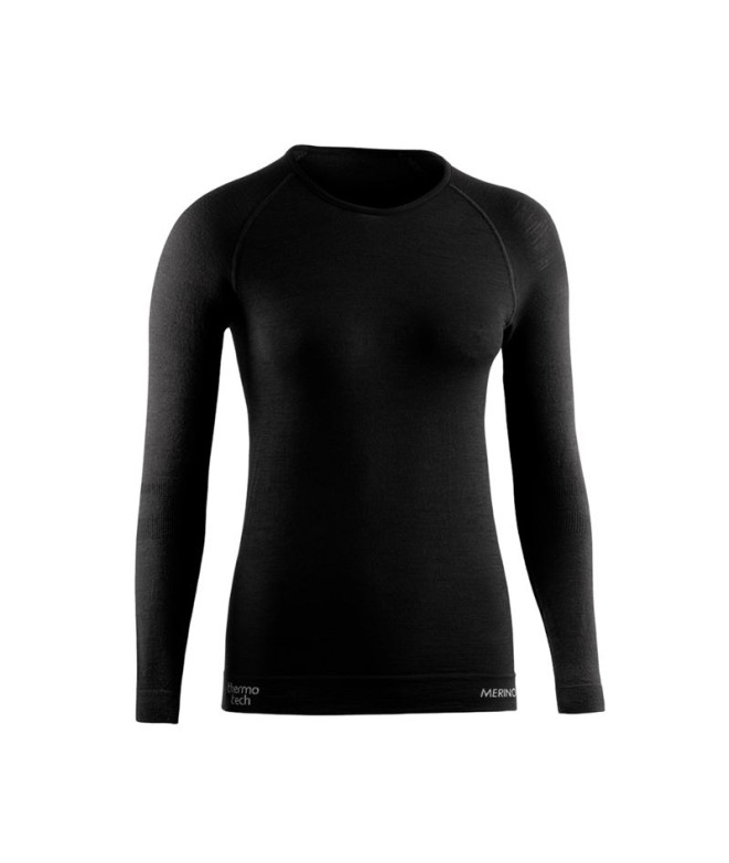 Camiseta Trail Lurbel Mulher from Merino Lite Long Sleeves Preto