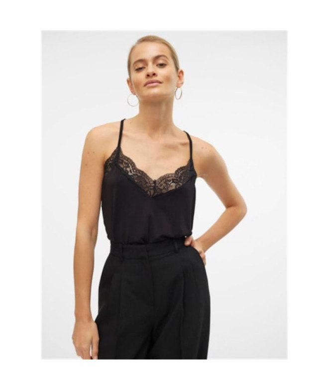 Camiseta Vero Moda ana/L Lace Preto Mulher
