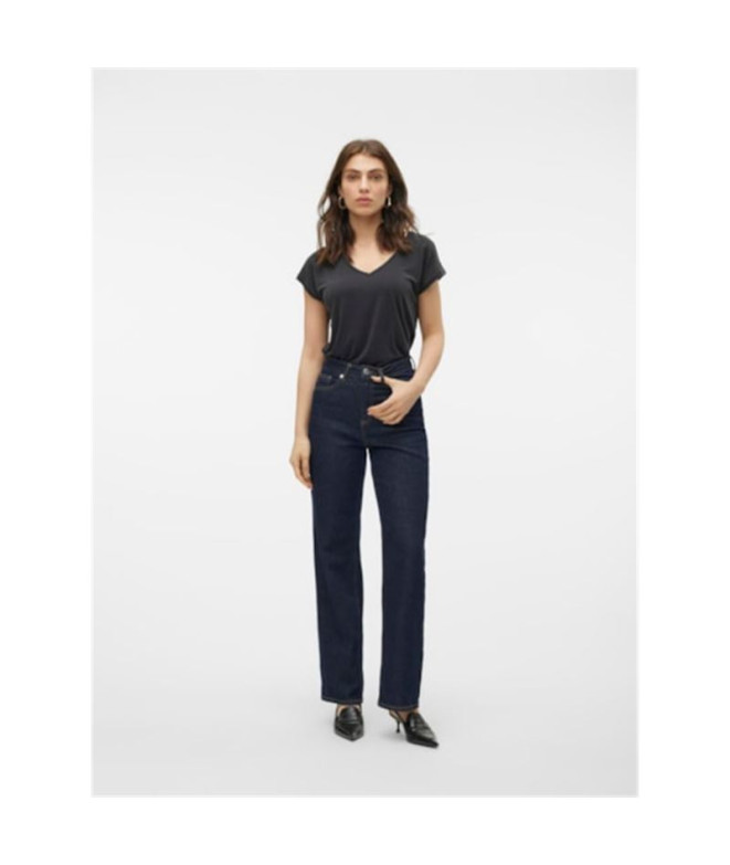 Camiseta Vero Moda Fillis com decote em V Preto...