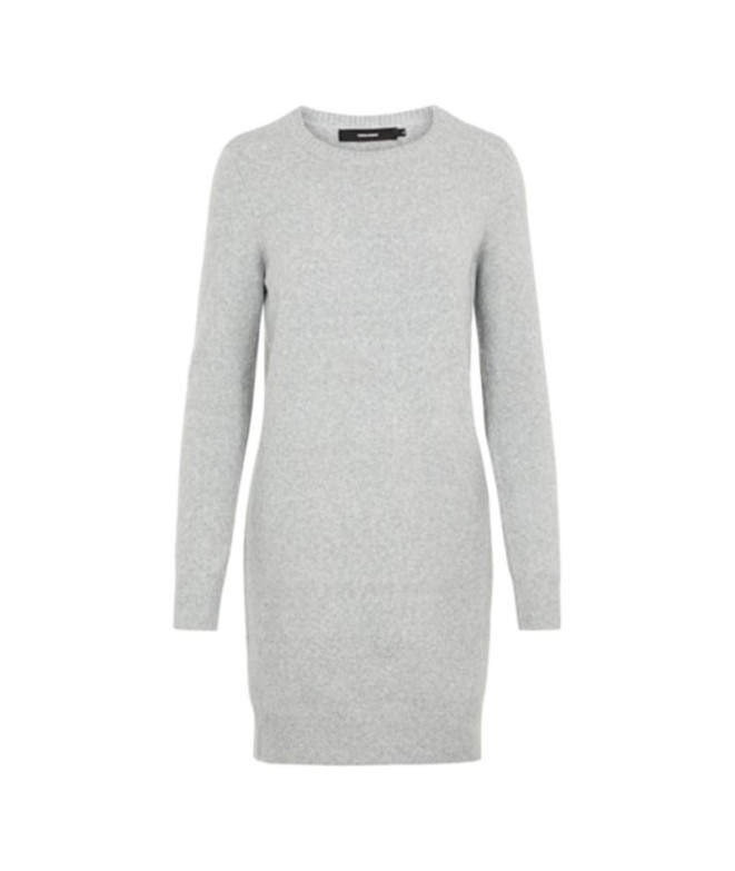 Robe Vero Moda doffy col O Mélange gris clair Femme