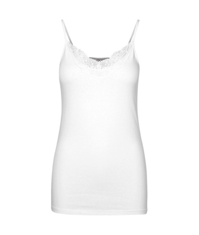 Camiseta Vero Moda inge Laceinglet Branco brilhante Mulher