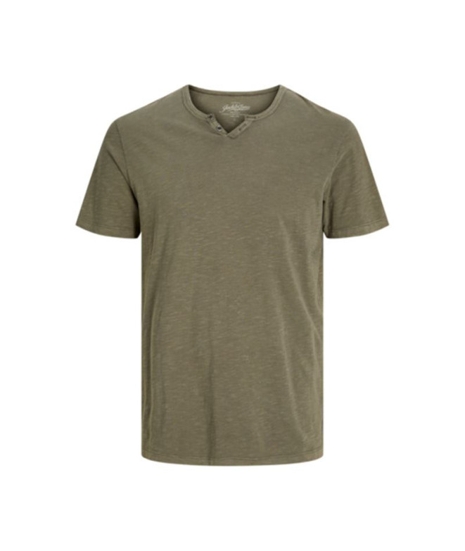 Camiseta Jack and Jones split Dusky Green Homem