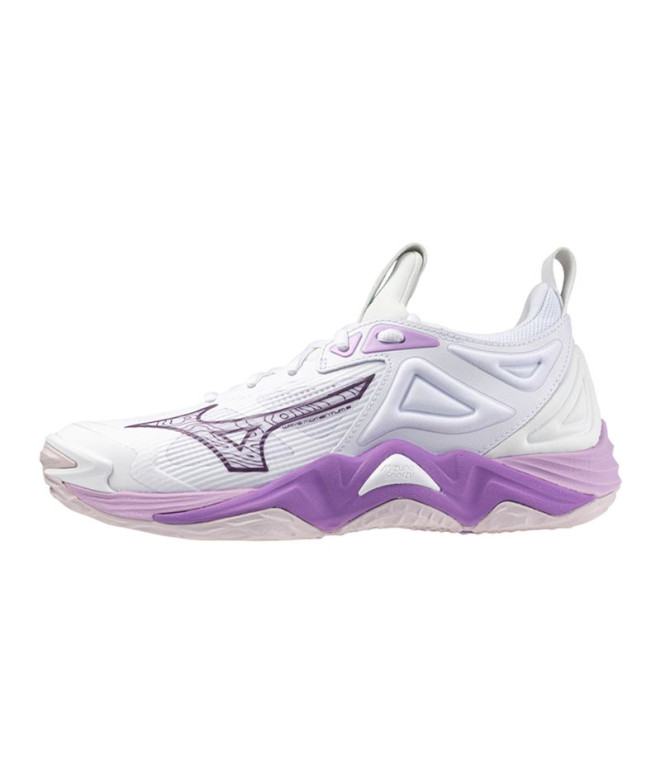 Chaussures Volley-ball Mizuno Femme de Wave Momentum 3 Blanc