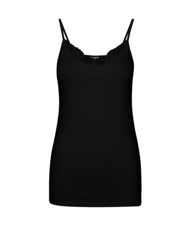 Camiseta Vero Moda inge Laceinglet Preto Mulher