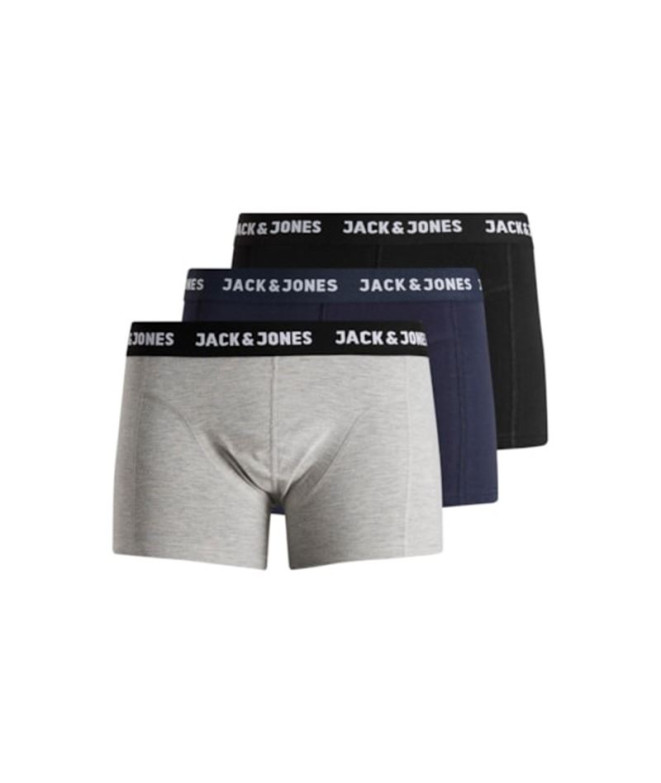 Calzoncillos Jack and Jones Jacanthony 3 Pack Black Hombre