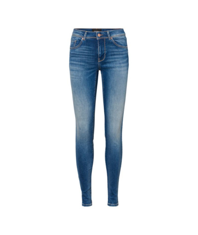 Calça Vero Moda lux Mrlim Jeansi310 Medium Blue Denim Mulher