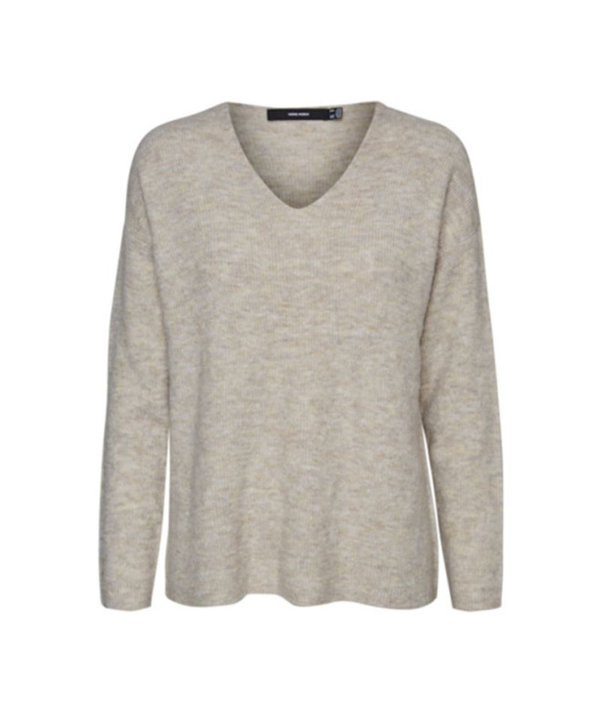 Vero Moda crewlefile V-Neck Birch Sweater Femme