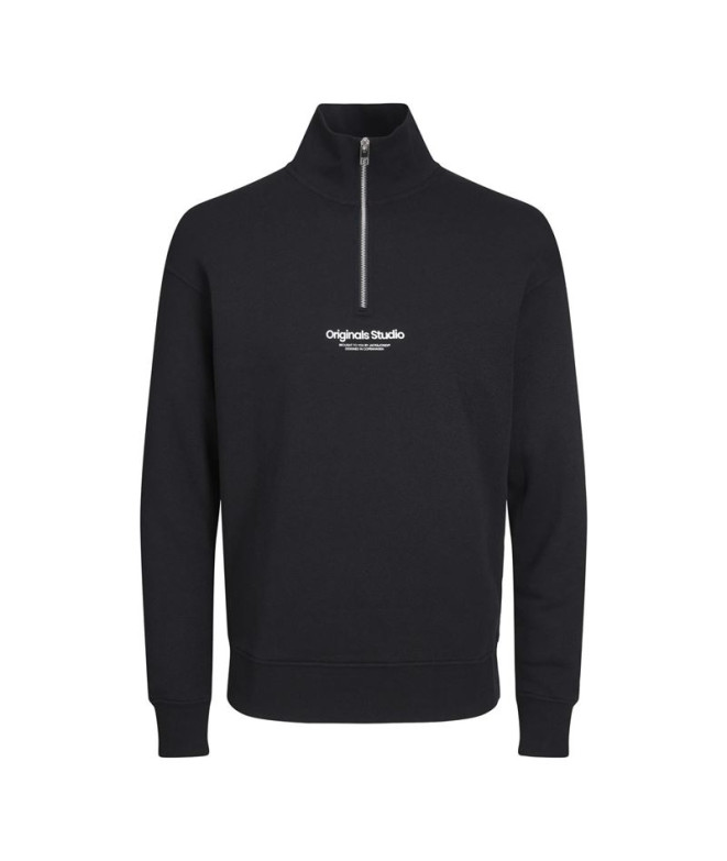 Moletom Homem Jack & Jones Jorvesterbro Quarter Zip Preto