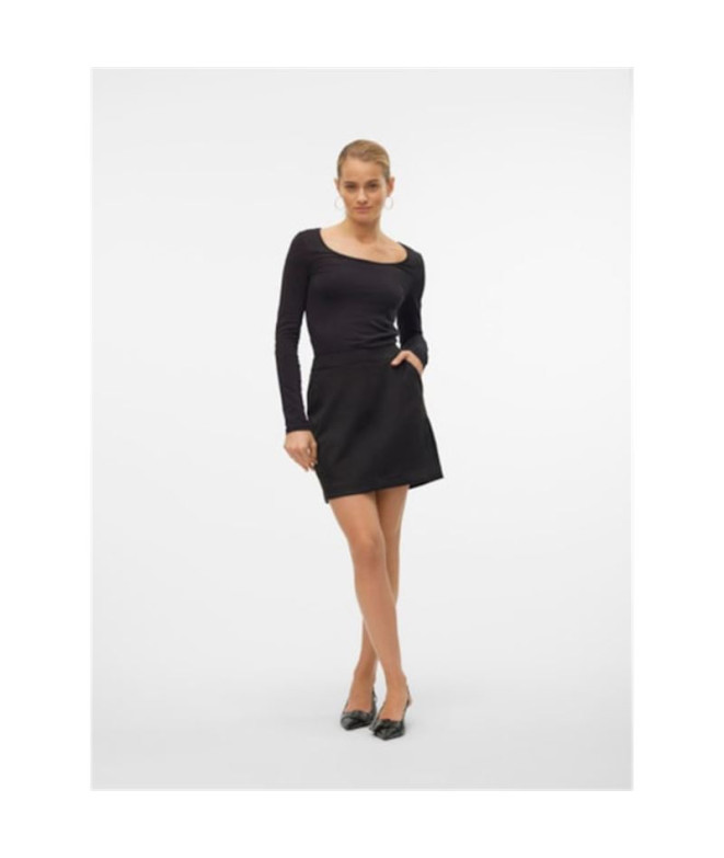 Falda Vero Moda donnadina Fauxsuede Black Mujer