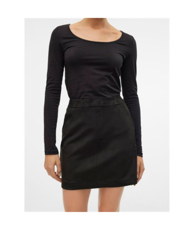 Falda Vero Moda donnadina Fauxsuede Black Mujer