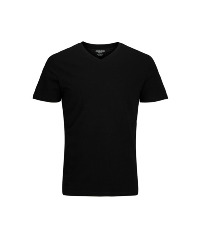 Camiseta Jack and Jones eorganic Basic Gola em V Preto Homem