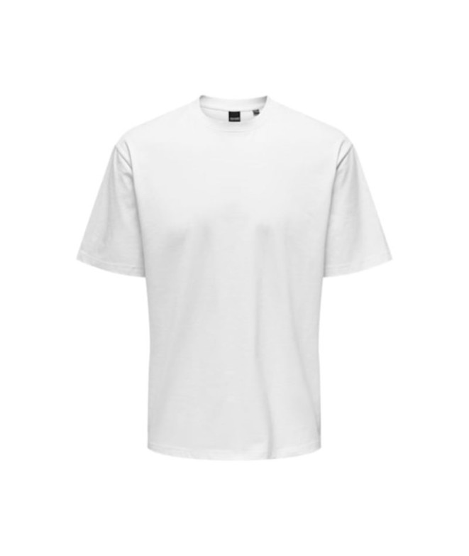 Camiseta Only & Sons fred Life Branco brilhante Homem