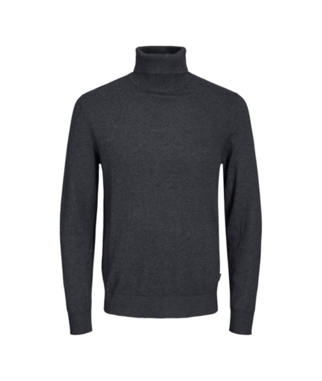 Jack and Jones eemil Knit Roll Pull mélangé gris foncé Homme