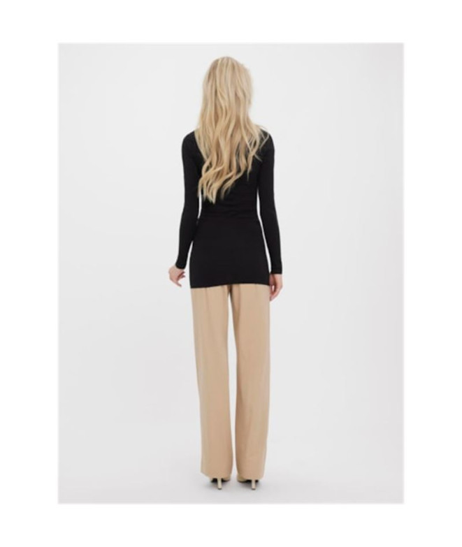 Camiseta Vero Moda maxi Myoft Long U-Neck Black...