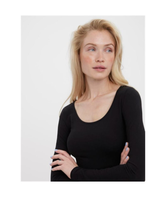 Camiseta Vero Moda maxi Myoft Long U-Neck Black...