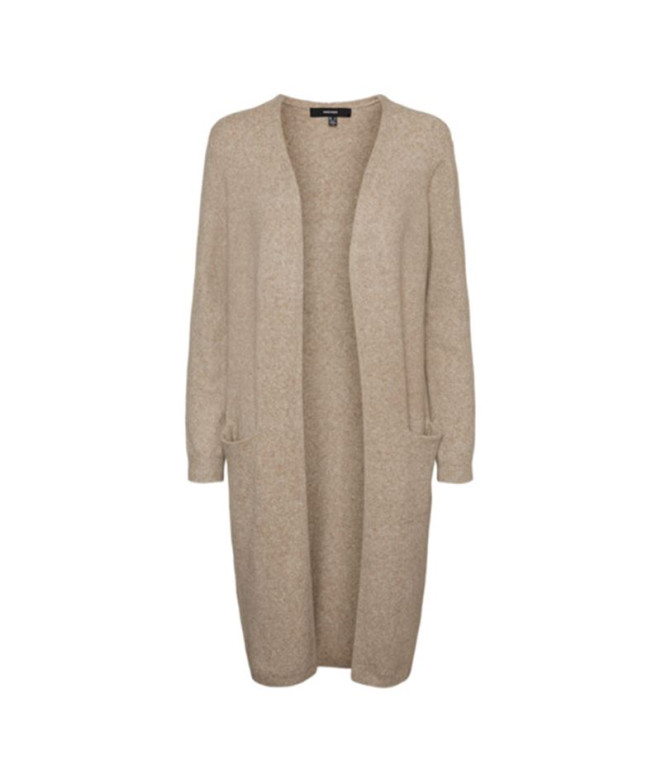 Cardigan Vero Moda doffy Long Open Cardin Sepia Tint Mulher