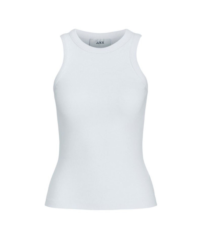 Camiseta Mulher Jack & Jones Jxforest Str Sl Rib Branco Brilhante