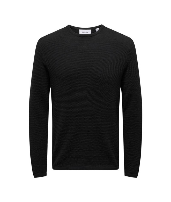 Only & Sons Reg 12 Struc Black Sweater Homme