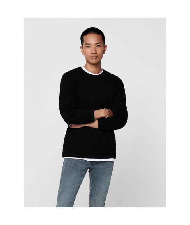 Jersey Only & Sons Reg 12 Struc Black Hombre