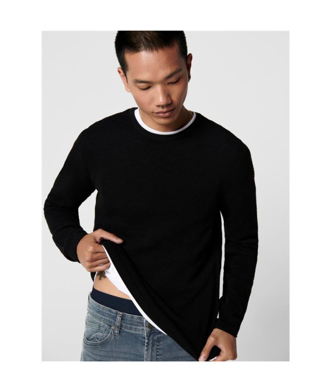 Jersey Only & Sons Reg 12 Struc Black Hombre