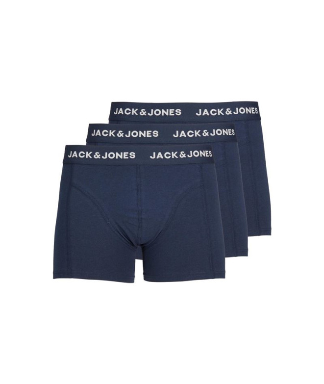 Cuecas Pack Jack and Jones Jacanthony 3 Blue Nights Homem