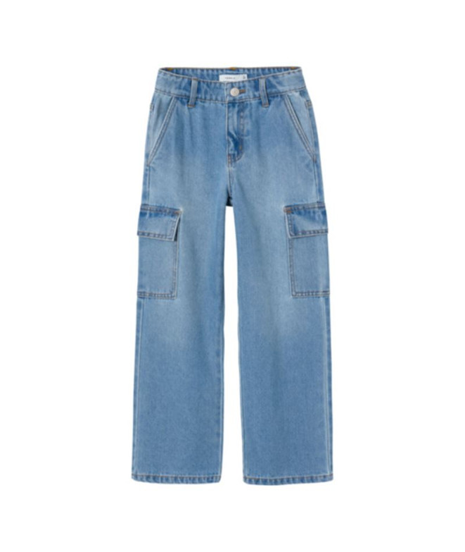 Vaqueros Name it frose Wide Cargo Jeans 6190-Bs Light Blue Denim Infantil