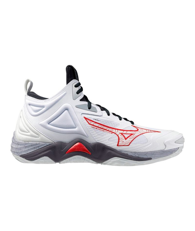 Chaussures Volley-ball Mizuno par Wave Momentum 3 Mid White