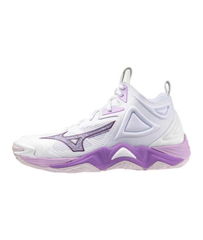 Chaussures Volley-ball Mizuno Femme par Wave Momentum 3 Mid White