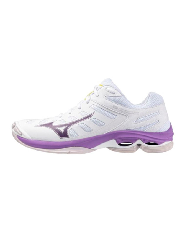 Chaussures Volley-ball Mizuno Femme de Wave Voltage 2 White