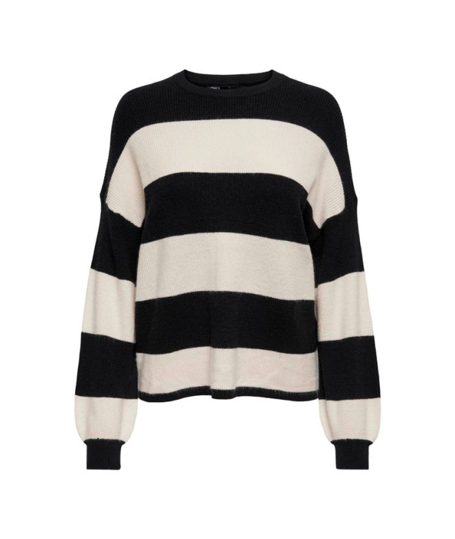 Moletom Only atia Stripe Preto Mulher