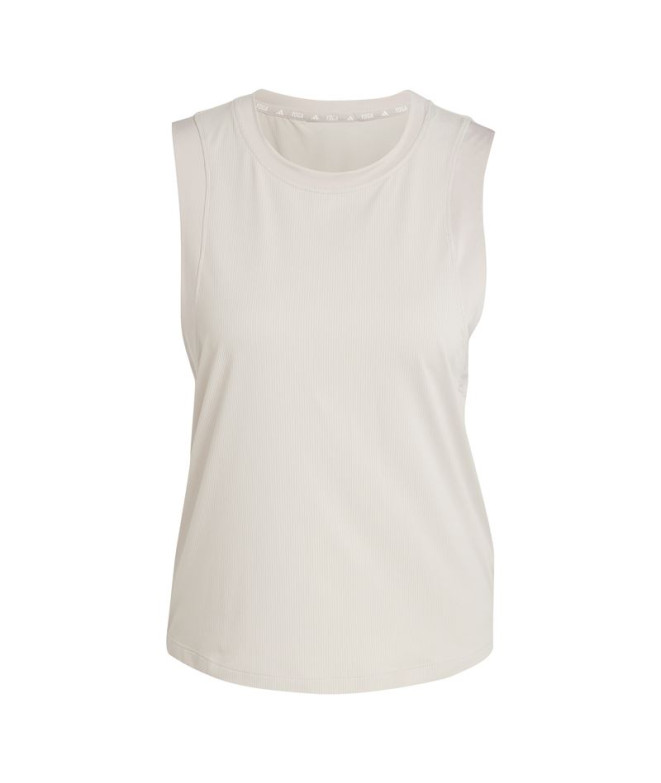 Camiseta Fitness adidas Mulher de Studio Beige